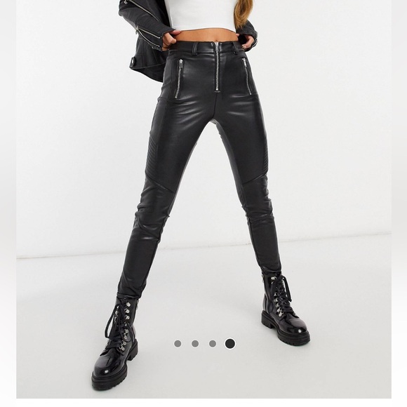 Topshop - Leather Moto Pants Leggings NWOT - Picture 2 of 13
